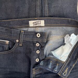 Naked & Famous Left Hand Twill Selvedge Jeans Mens 30 Button Fly